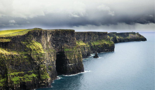 A stunning view of the cliffs of Moher in Ireland.