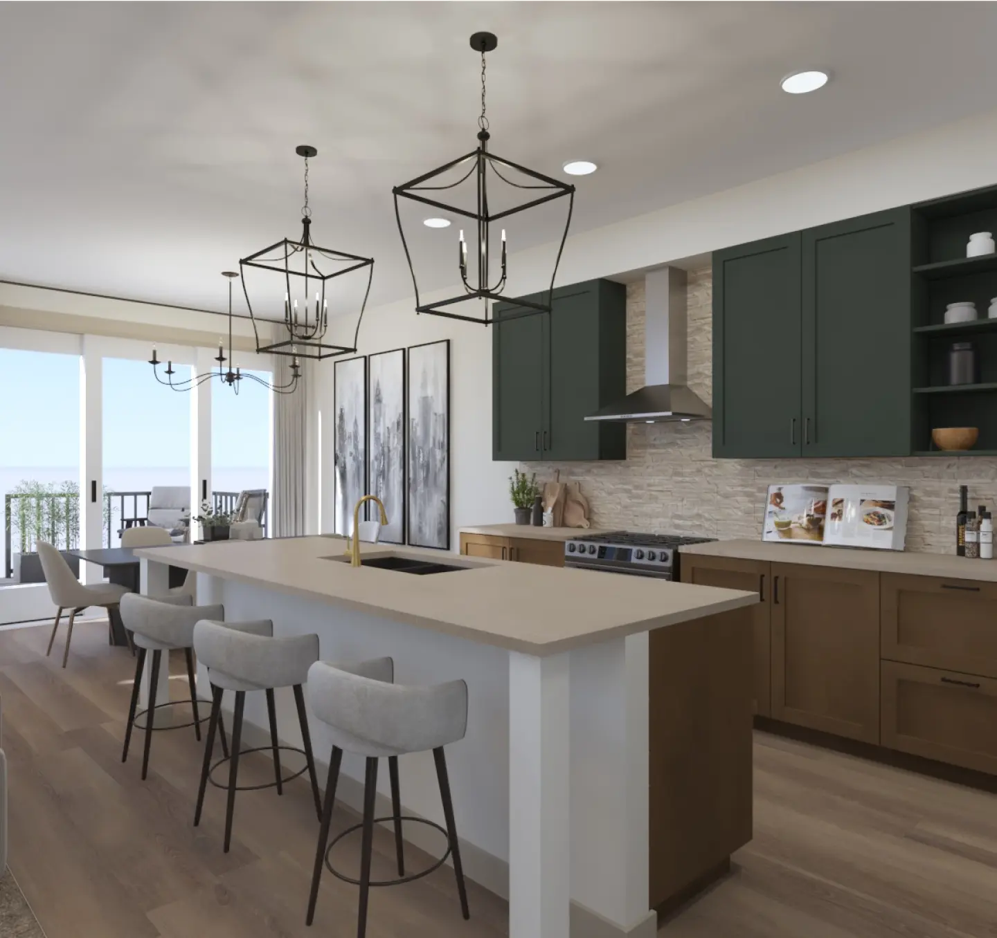 Freshly finished kitchen featuring stylish cabinetry, granite countertops, and stainless steel appliances, creating a modern and inviting culinary space.